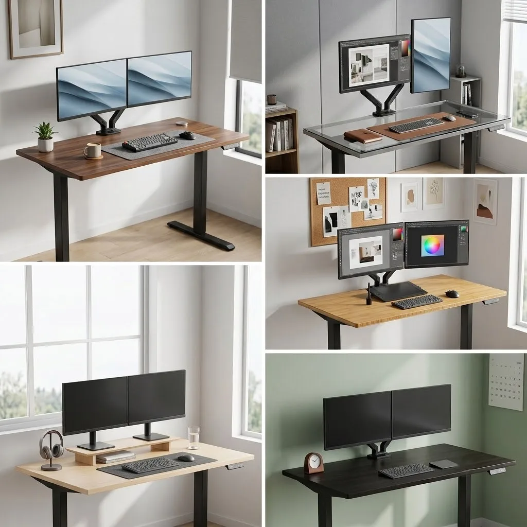Ergonomic Office Furniture Electric Motorized Single Motor Lifting Computer Table Height Adjustable Sit Standing Desk Stand up