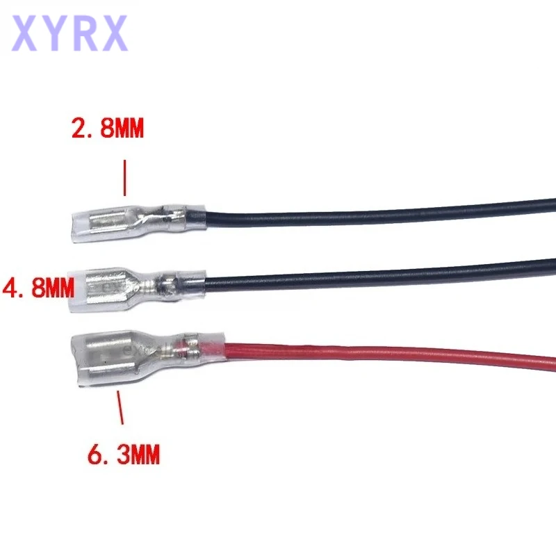 In spot 5pcs Red Black 2.8mm/4.8mm/6.3mm Female Spade Crimp Terminal Connector with 20CM 30CM Wire for Rocker Switch