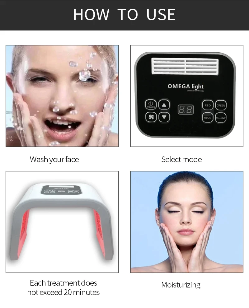 LED Face Mask 7 Color Light Therapy Photon  Beauty Machine PDT Photodynamic Skin Tightening Facial Mask For Back Acne Anti-Aging