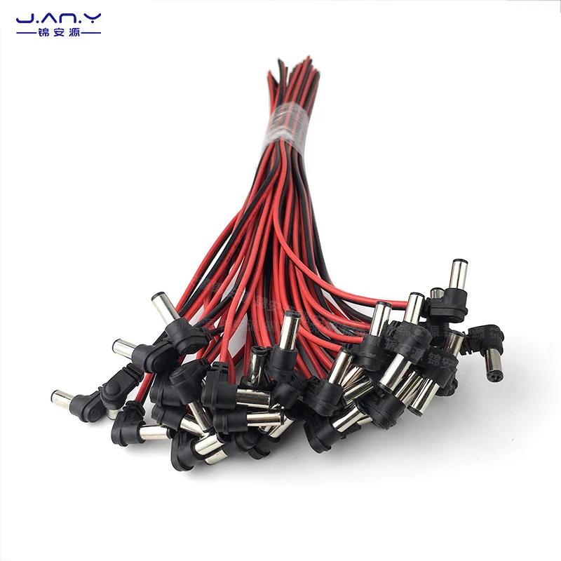 L-shaped DC red black elbow 5.5x2.5mm with tuning fork centralized power supply right angle plug power adapter extension cable