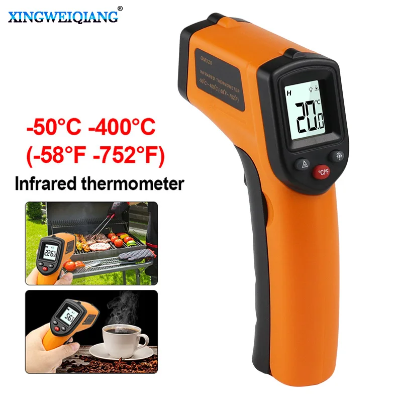 Infrarood Thermometer Non Contact Laser Pyrometer Industriële Digitale Ir Temperatuur Meter Point Gun -50 ~ 400 ℃-58 ~ 752F