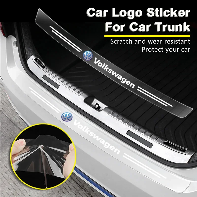 1pcs Car Rear Bumper Trunk Load Edge Protector Guard Trim Transparent Sticker For Volkswagen Golf-6 7 4 5 POLO Passat B5 B6 B7