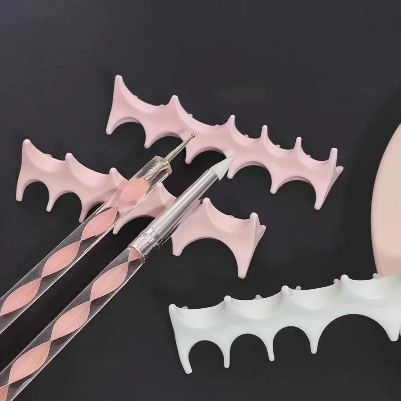 1/3개 선반형 페인팅 펜 거치대 네일 브러쉬 랙 부드러운 실리콘 네일 펜 홀더 스탠드 UV 젤 브러쉬 디스플레이 전시 선반 도구