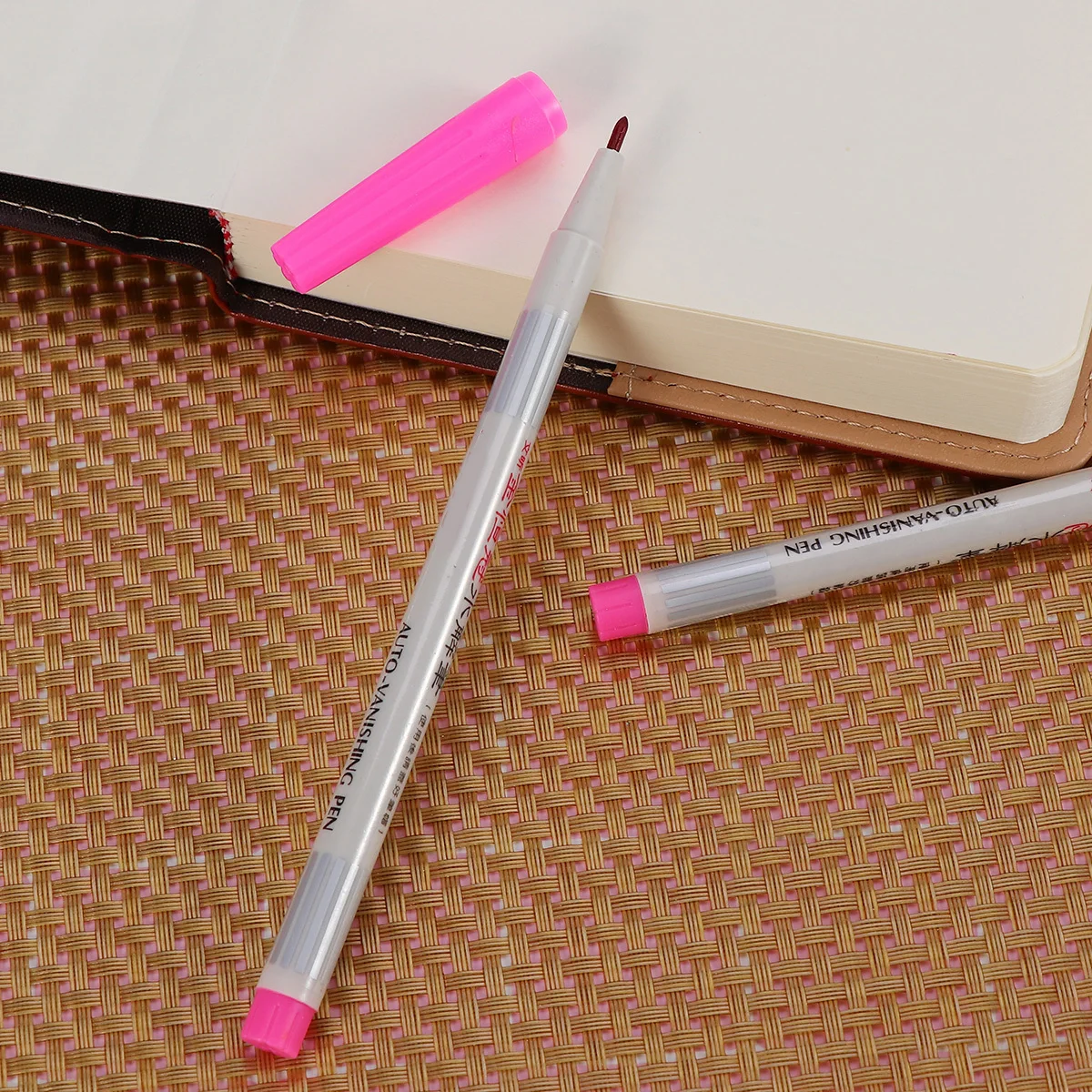 

12pcs Water Erasable Pen For Fabric Marking Quilting Sewing Auto Vanishing Ink Cloth Aubergine Easy Wash No Residue