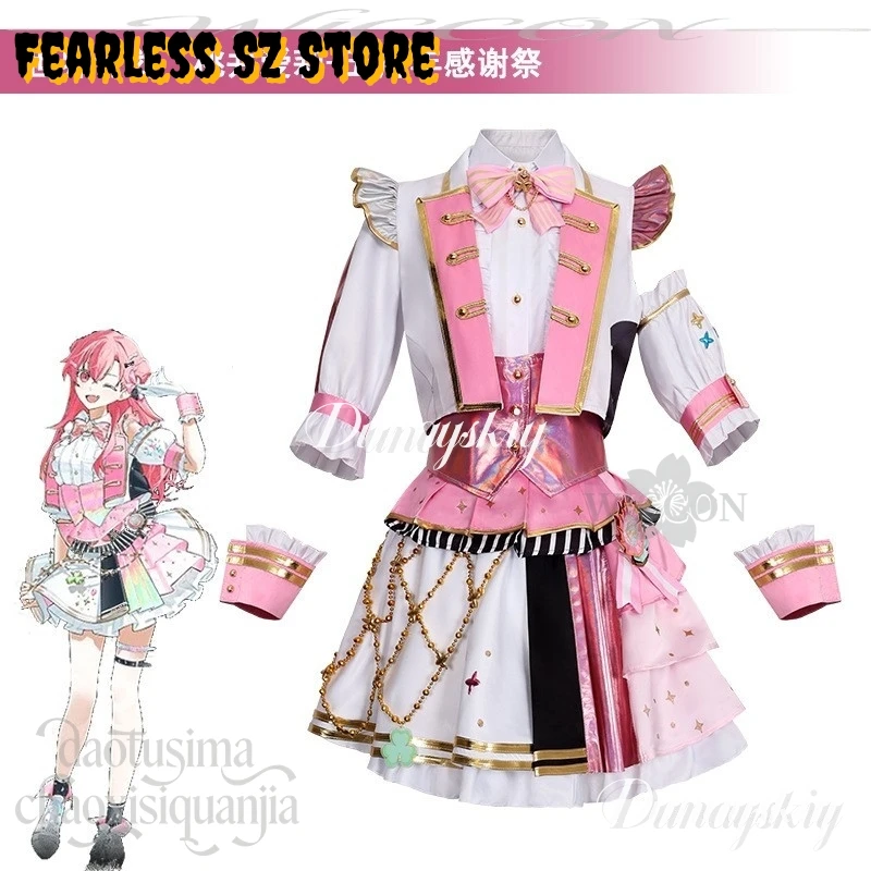 

Anime Game Project Sekai Fifth Anniversary Cosplay Momoi Airi 코스프레 New Idol Uniform Pink Cake Dress Wigs Halloween Christmas