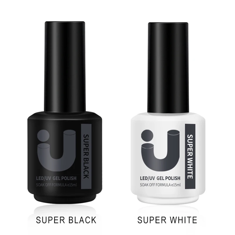 

Super White Gel Nail Polish 15ml Semi-permanent Super Black Varnishes uv led Basis Colors Gel Polish Manicure Classic Gellac