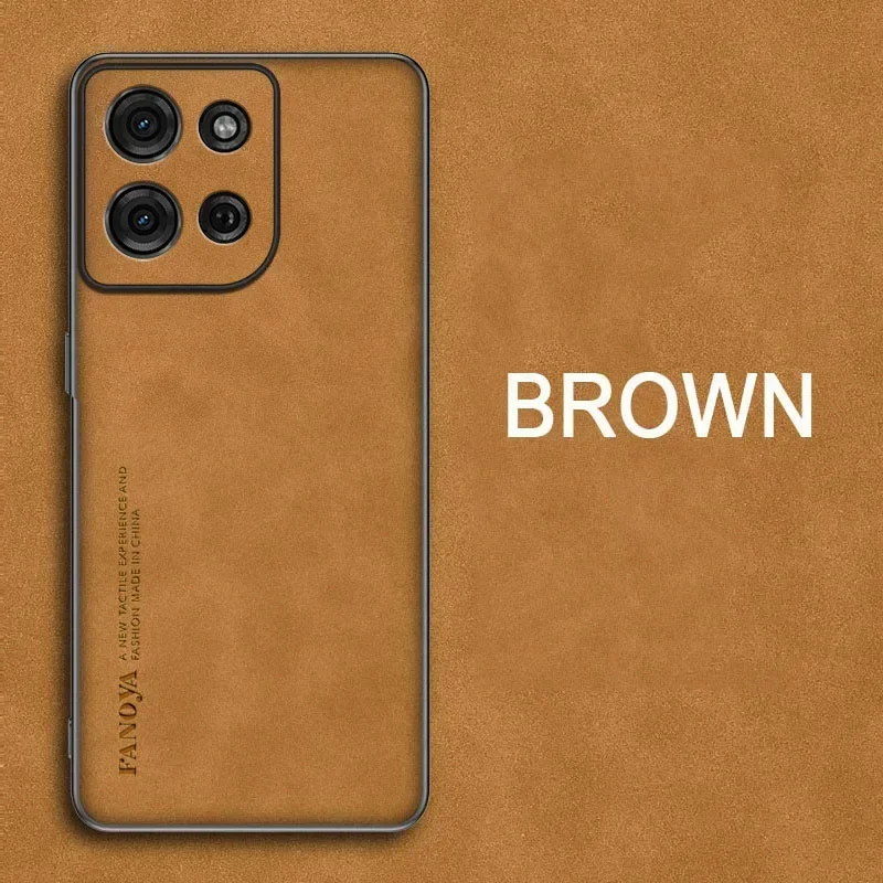 Hülle für Motorola Moto Edge 60 Fusion, luxuriöse Schaffell-Leder-Handyhülle für Moto Edge 60 Stylus 50 Fusion Edge 50 mattes Silikon – Detail 12