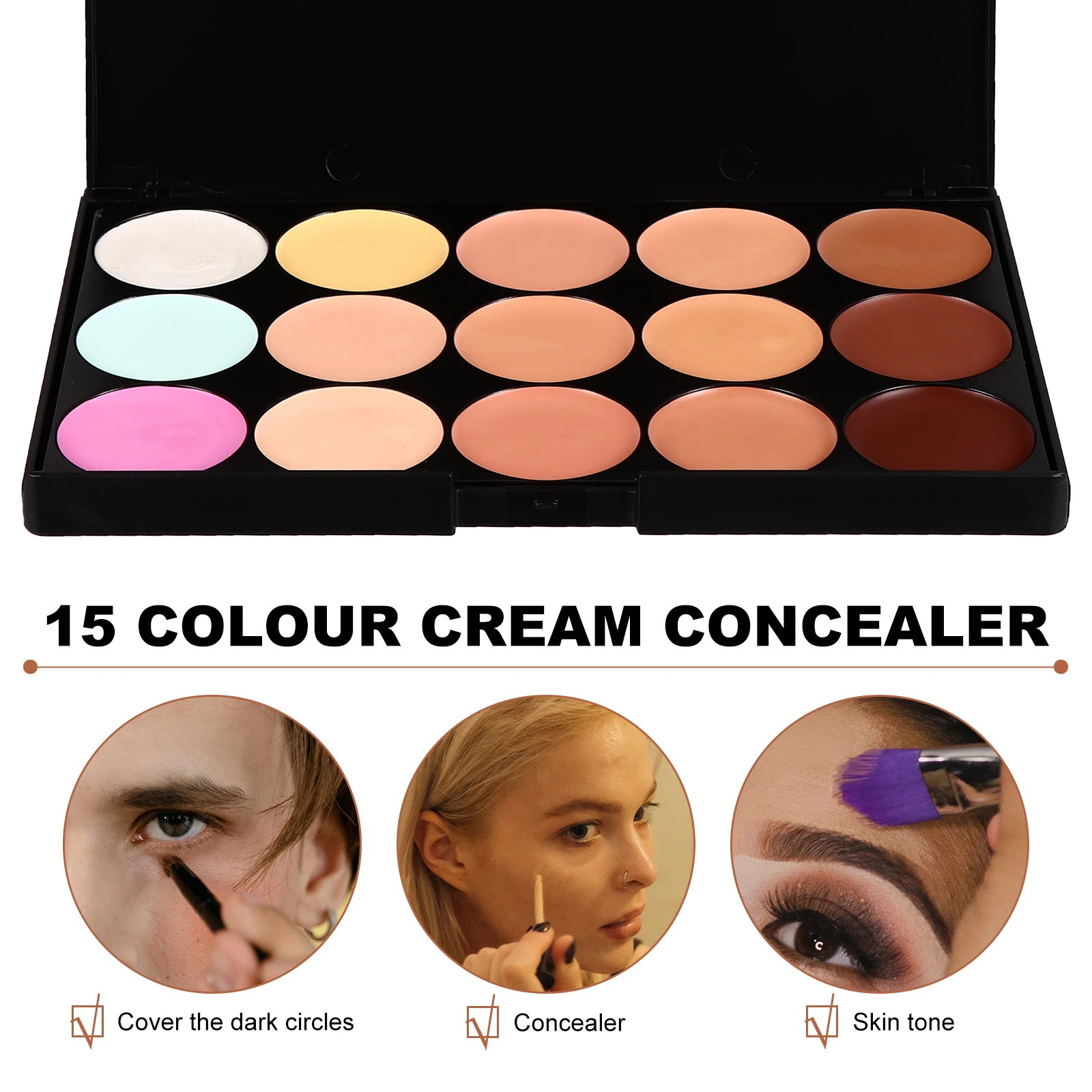 2 pezzi fondotinta correttore 15 tonalità colore sotto gli occhi forniture per il trucco del viso FaceBruise crema impermeabile LongWear