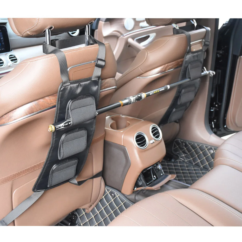 

Fishing Rod Holder Portable Car Rack Strap Bracket No Interference Durable Pole Storage Vehicle Headrests
