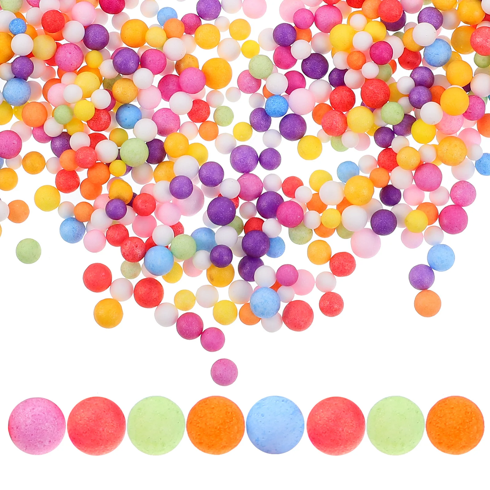 

2G Pack Lightweight Buoyant Foam Beads Bright Mix Colors for Floral Arrangements Craft Projects Clear Transparent Pigments