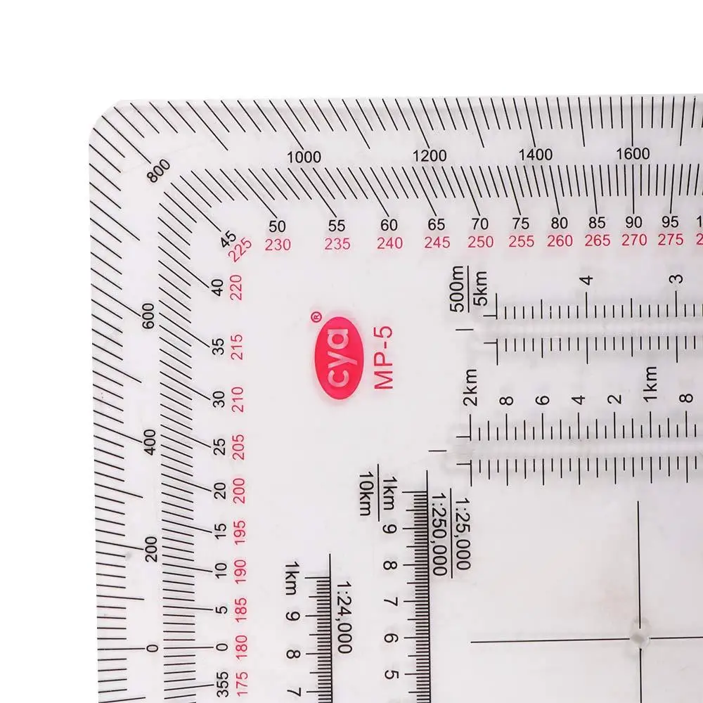 

MP-5 Square Ruler Topographical Measuring Ruler Coordinate Scale Protractor Land Navigation Protractor Map Protractor