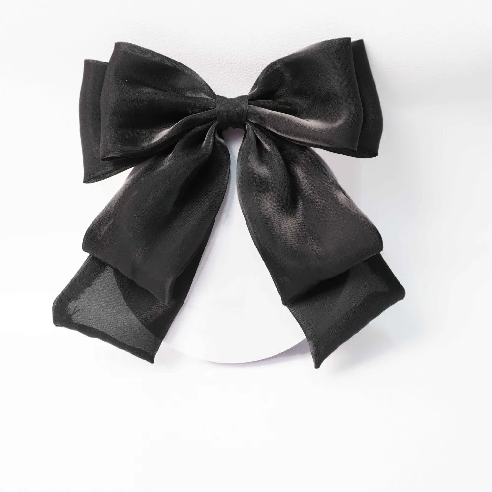 블랙 메모리얼 블랙 리본 보우노트 브로치 폴리에스터 빈티지 크리스탈 라인스톤 주얼리 보타이 넥라인 장식 핀