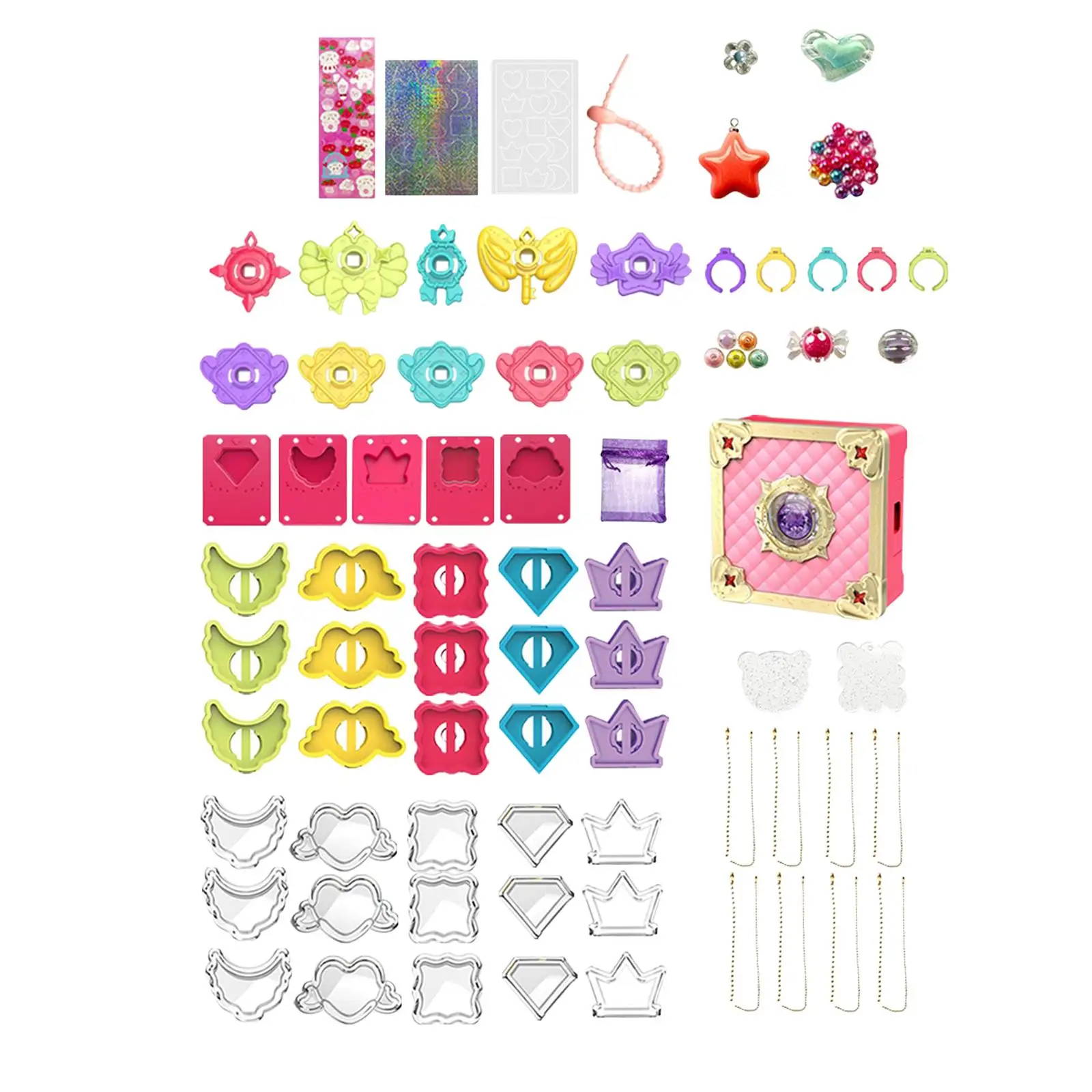 Toddlers DIY Sticker Portable Princess Handmade Gift Box Set Toys Girls Making Jewelry Toy Kits Children's 3D Stickers Machine