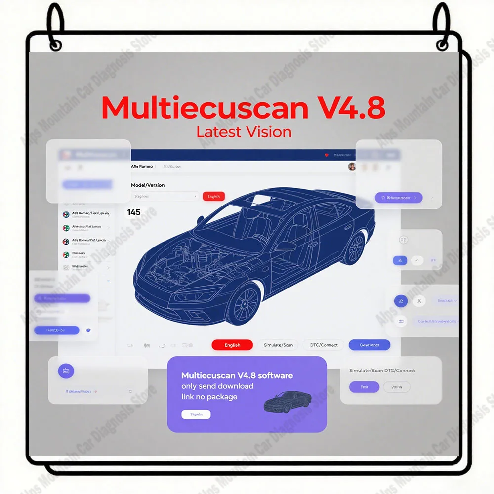 

Multiecuscan V4.8 For Various vehicle models in Europe Scanner Software 4.8+ELM327+Flat adapter Registered Unlimite + Activation