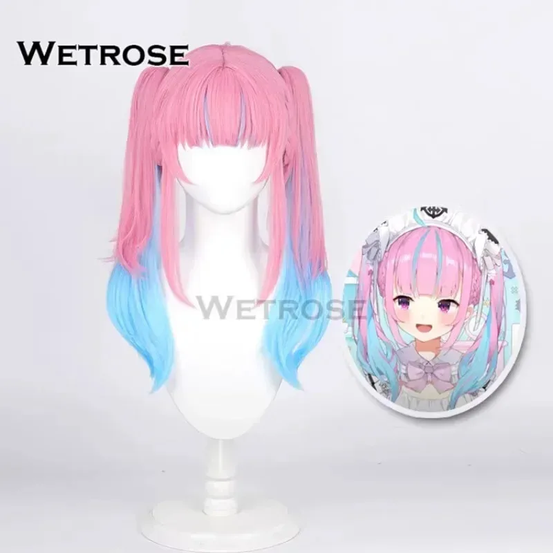 

【Wetrose】In Stock Minato Aqua Cosplay Wig 2024 New Pink Maid Outfit Hololive Holo Vtuber Full Set Halloween Xmas