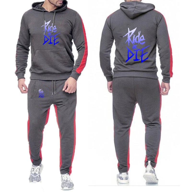

Ride or die bike Print 2026 Men's New Spring And Autumn High Quality Hoodies + Casual Sweatpants Solid Color Suit