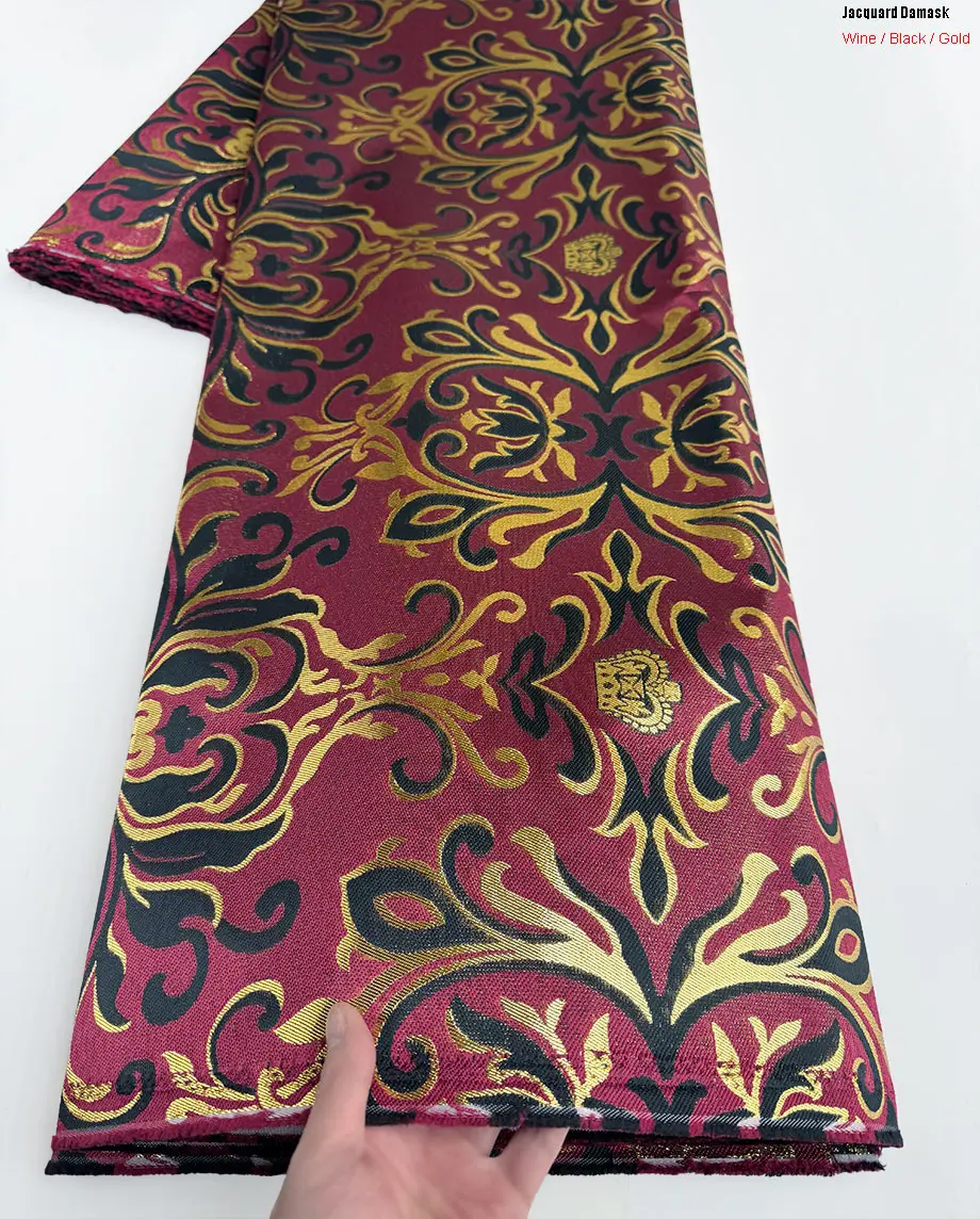 5 Yards Crown Jacquard Brocade African Damask Fabric High Quality Nigerian DIY Sewing Garment Daily Events Dress
