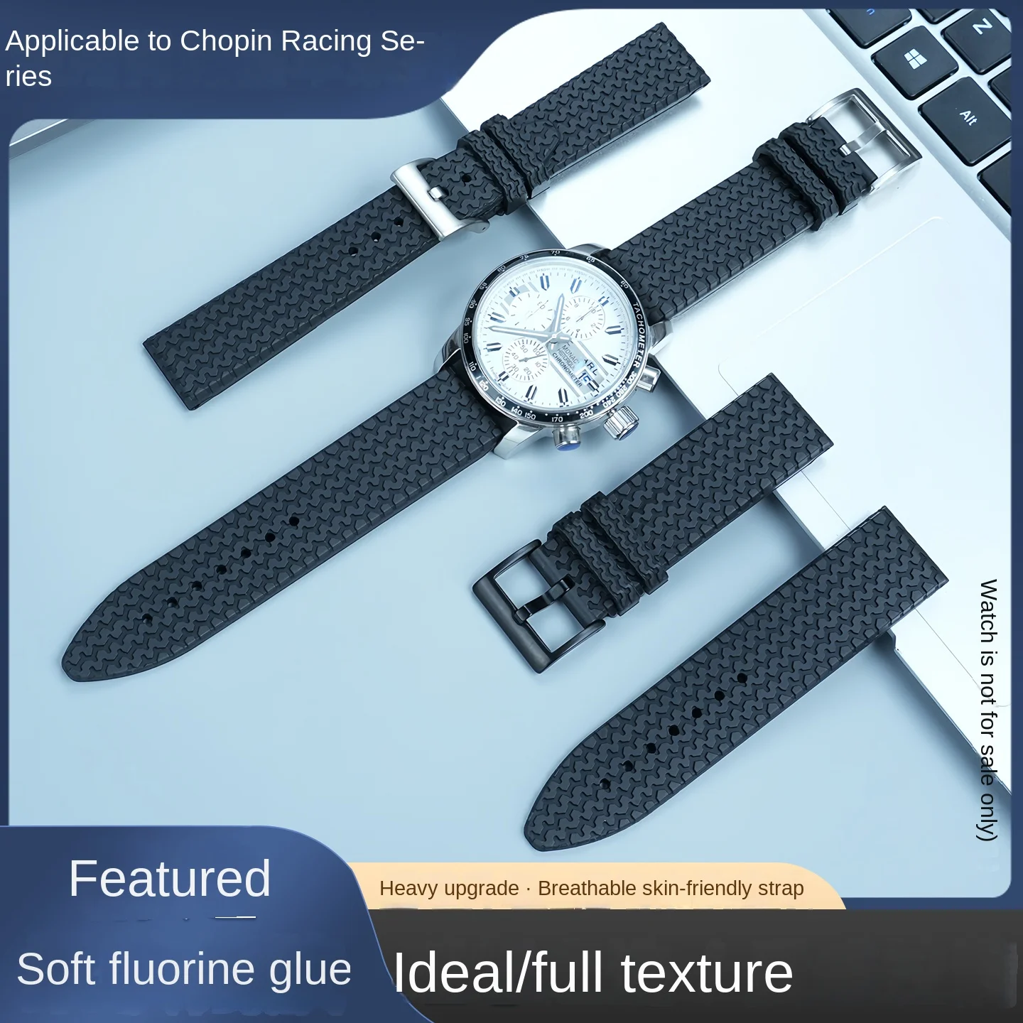 ل Chopard FKM ساعة مطاطية حزام كلاسيكي سباق 168511 الرجال الإطارات فقي نمط فلورو المطاط سوار 21 مللي متر 23 مللي متر الساعات