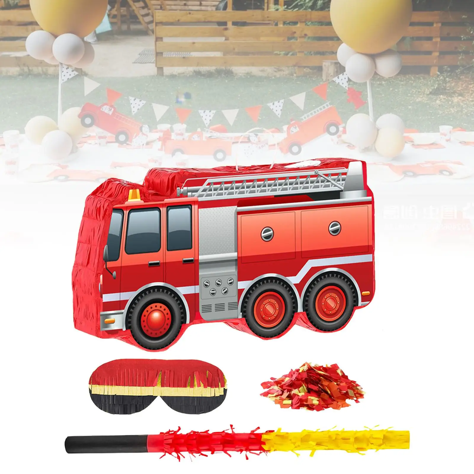 Piñata de Camión de Bomberos, Decoración para Fiesta de Cumpleaños de Bombero, Accesorios para Fotos, Celebraciones, Carnavales, Festivales