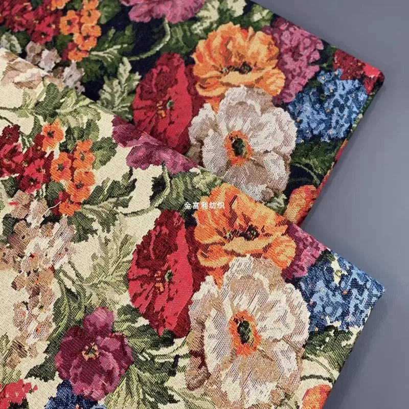 

Жаккардовая ткань из синели, утолщенная на метр для дивана, фартук, одежда, скатерть, сделай сам, шитье, картина маслом, стильная ткань с цветком