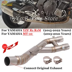 Slip On For Yamaha YZF-R1 R1 R1M MT10 MT 10  2015 - 2022 Motorcycle Exhaust Escape System Mid Link Pipe Connect Original Muffler