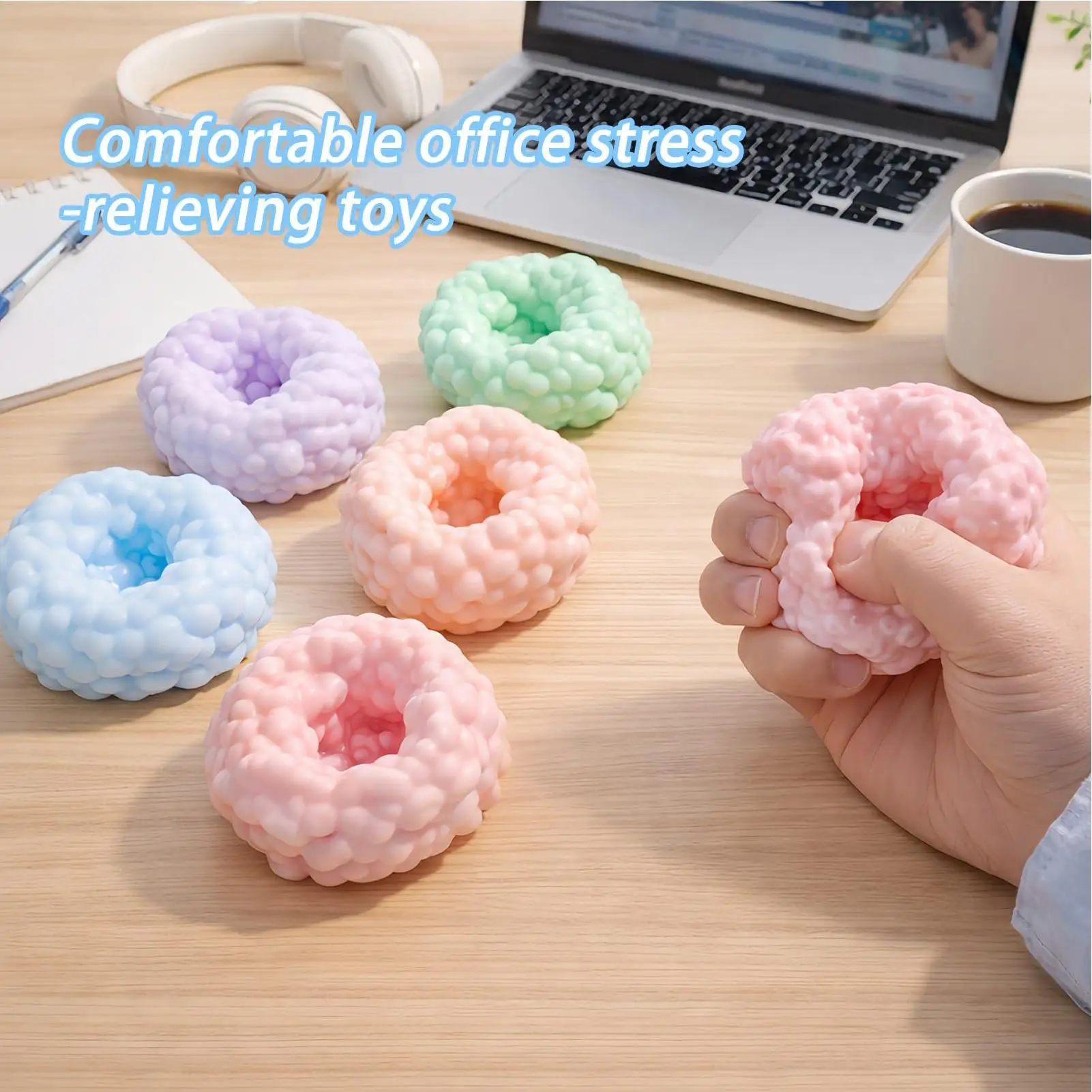 Crunchy Squishies Stress Ball Fidgets Toy Hand-Made Crafts Stress Anxiety Relief Balls Squeeze Toys For Kids Present