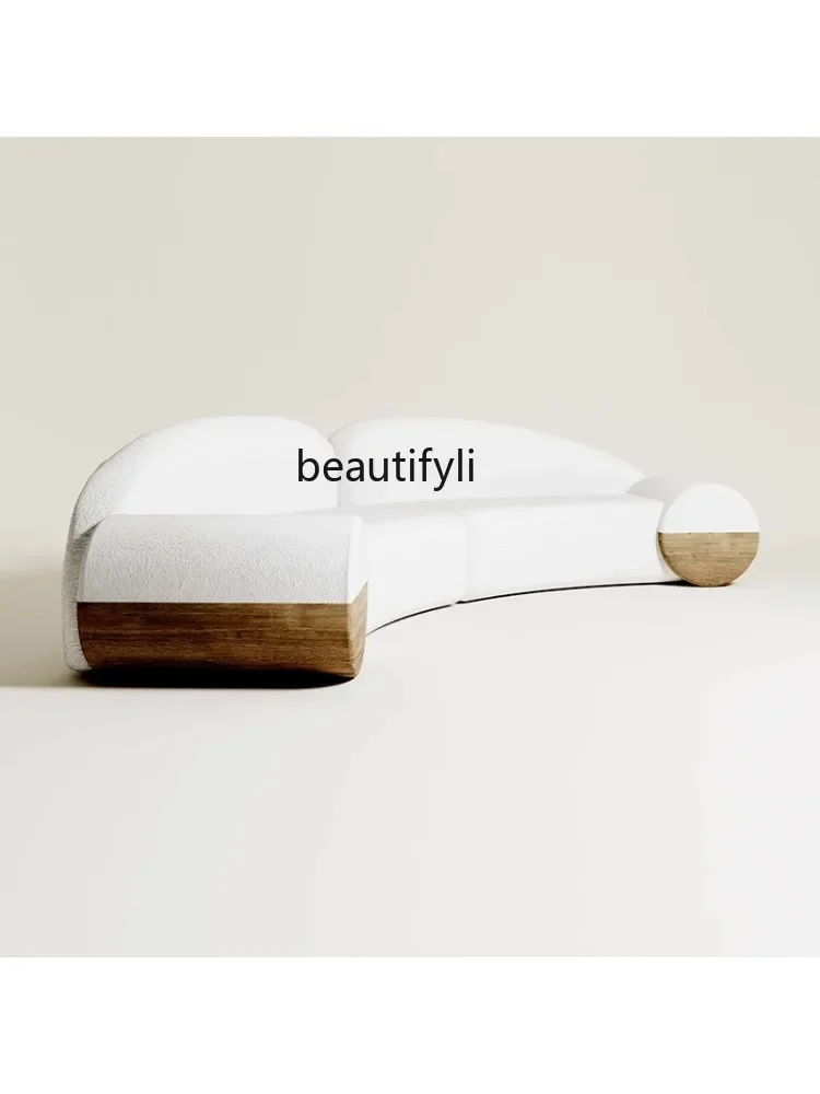 

zqxWhite Fabric Curved Sofa Designer Creative Home Living Room Small Apartment Nordic Simple Modern living room furniture