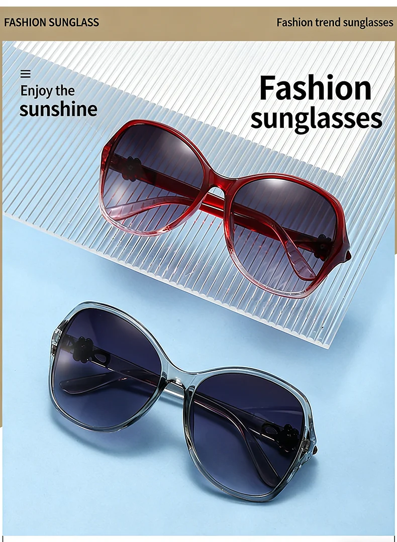Neue grenzüberschreitende High-End-Sonnenbrille mit großem Rahmen zum Abnehmen im koreanischen Stil, trendige und modische Instagram-Sonnenbrille mit Sonnenschutz 2610 – Detail 5