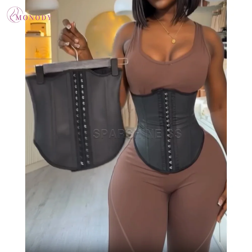 

Корсет-пояс для коррекции фигуры из искусственной кожи для женщин, утягивающий пояс для живота, корректор осанки, пояс-тренажер для похудения