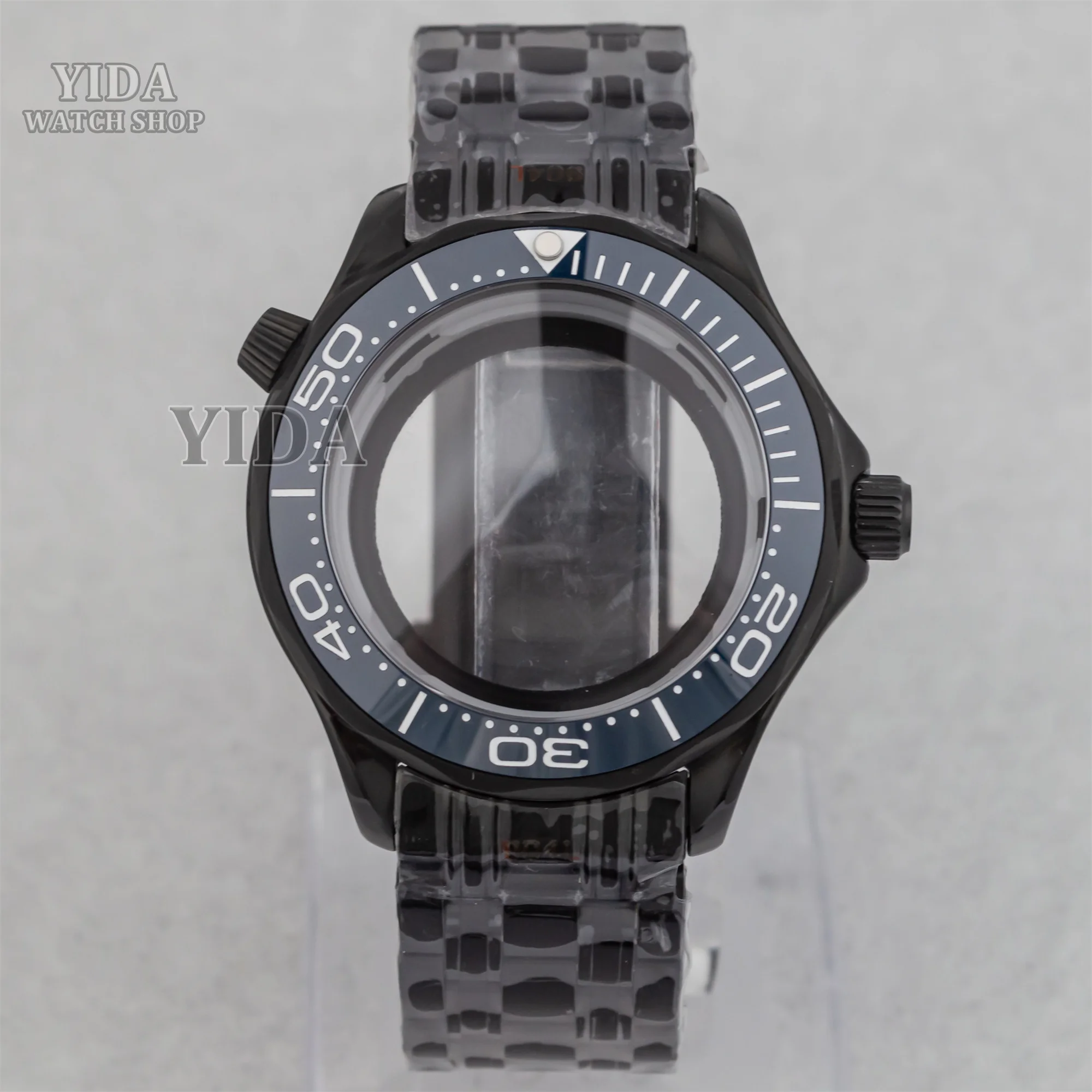 NH35 Cinturino per cassa dell'orologio Seamaster 300 10ATM Custodia in vetro zaffiro impermeabile adatta NH35 NH36 Movimento Mod Accessori Strumenti di riparazione