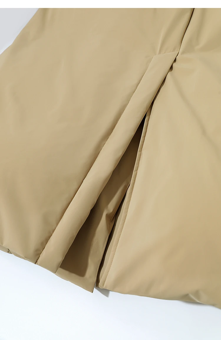 Amii Down Coats 2025 Winter New Solid Color Loose Long Women's Outerwear With Belt High Neck Thicken Warm Down Jacket 12544184