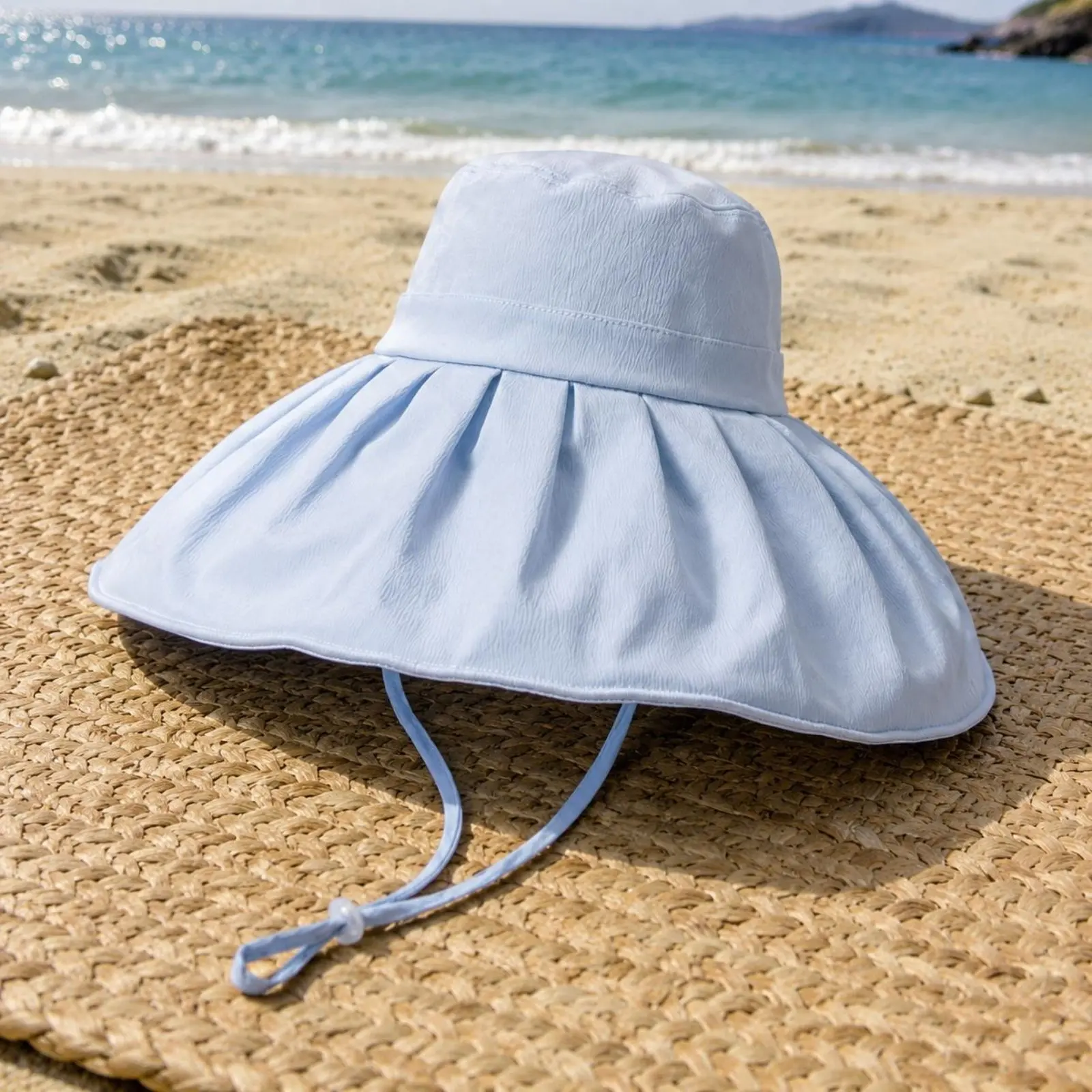 Wide Brim Fisherman Cap Ice Silk Double-Sided Pail Hat Double Sided Pail Hat Breathable UPF 50+ for Women, Beach