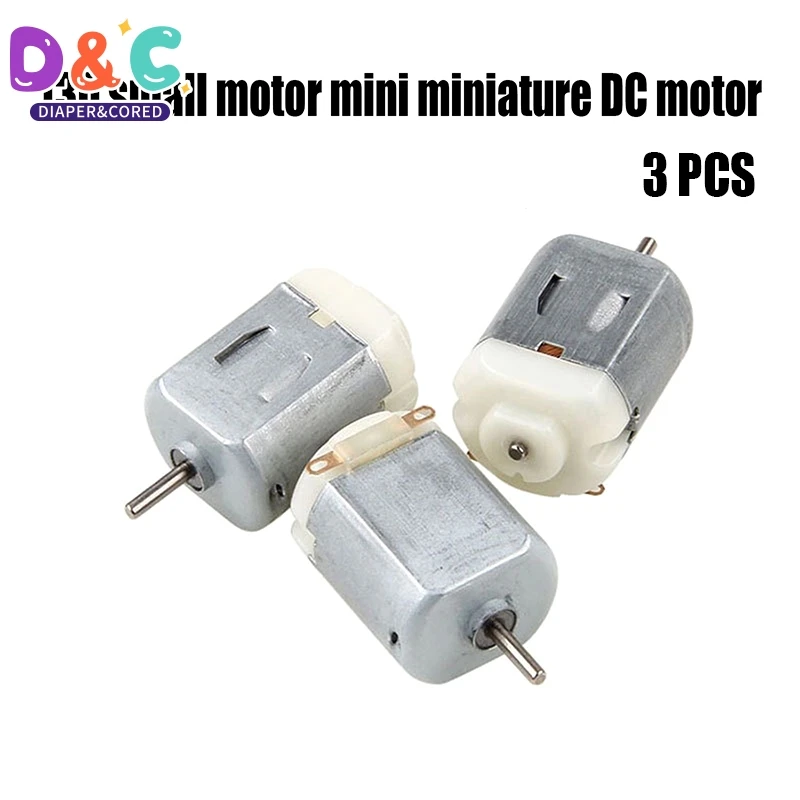 3ชิ้นจอ DC ขนาดเล็ก DC 3V-6V 130เหมาะสำหรับของเล่นไฟฟ้ารถยนต์หุ่นยนต์เครื่องประดับ DIY