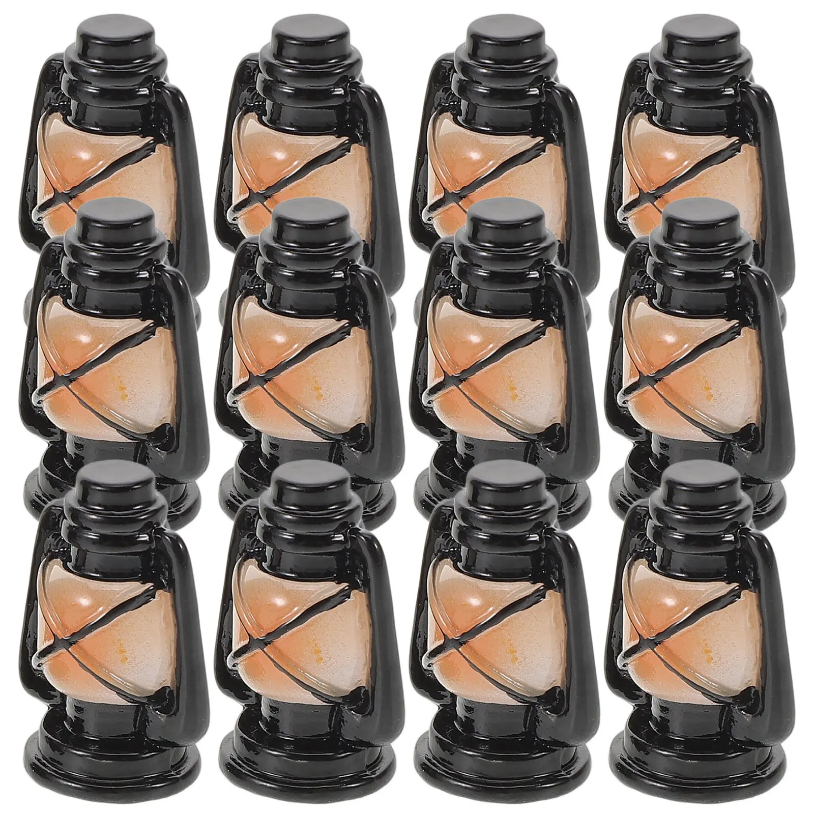 

12Pcs Miniature Lamp Vintage Style Oil Light for Dollhouse Decor Mini House Desktop Craft Micro Landscape Layout