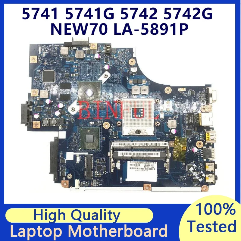 

Mainboard For Acer Aspire 5741 5741G 5742 5742G NEW70 LA-5891P HM55 HD5470 512M DDR3 Laptop Motherboard 100% Full Tested Good