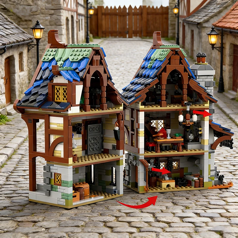 2215 PCS Modulaire Bouw Huizen van de Black Falcons MOC Aanpasbare Modulaire Bouwsteen Populair Model DIY Speelgoed Kerstcadeau