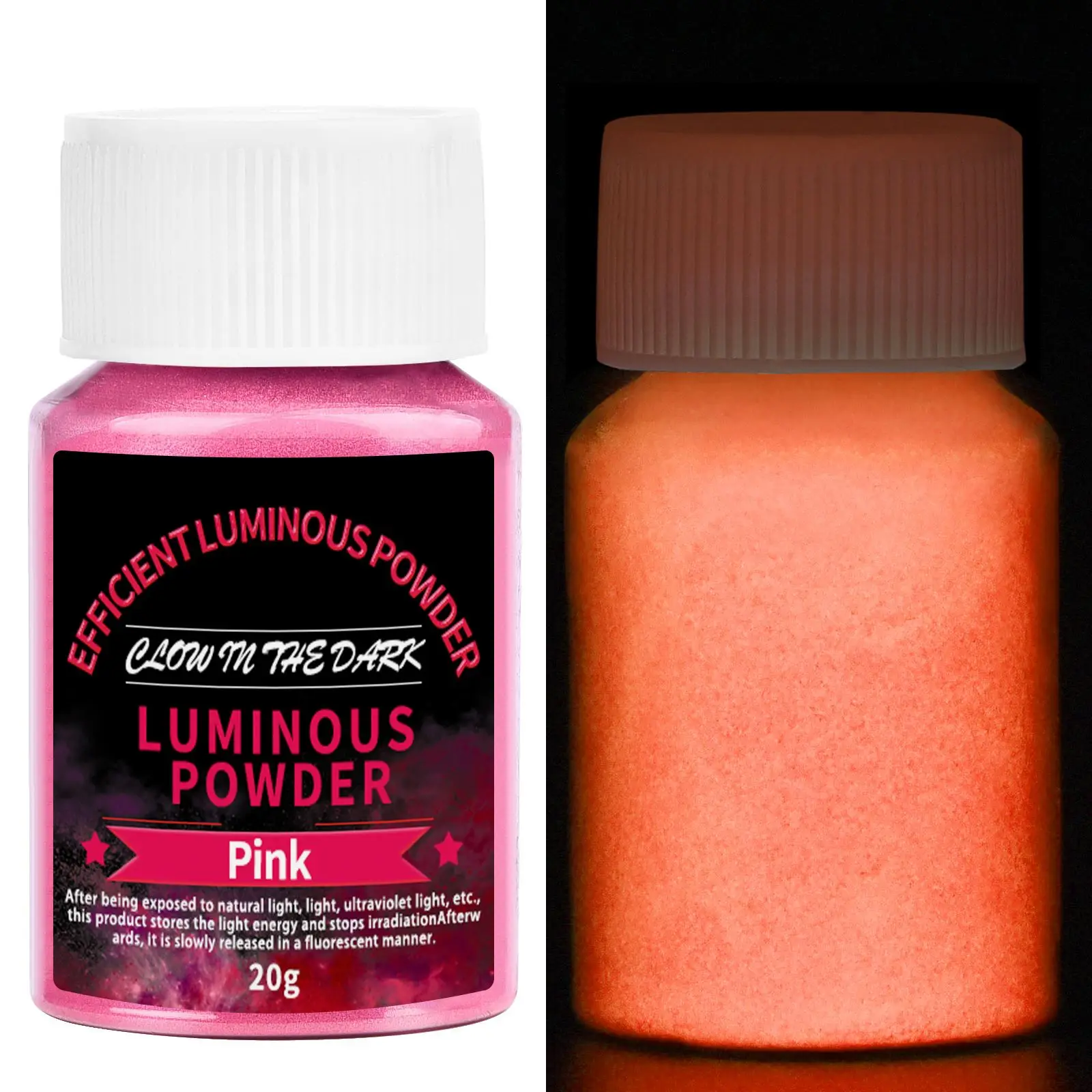 20 g langlebiges, helles, leuchtendes Pulver, Farbe, Epoxidharz-Pigment, leuchtet im Dunkeln, fluoreszierendes Pulver, DIY-Schmuckherstellung, Füllstoff