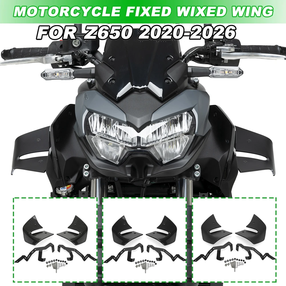 

Z650 2026 Side Downforce Spoiler Fairing Winglet For KAWASAKI Z650 2020-2025 2026 Motorcycle Naked Front Aerodynamic Wind Wing