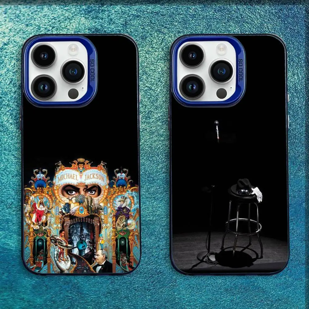 

Singer M-Michael J-Jackson Phone Case For iPhone 16,15,14,13,12,11,Mini,Pro,E,MAX Blue Candy Matte Shockproof Cover