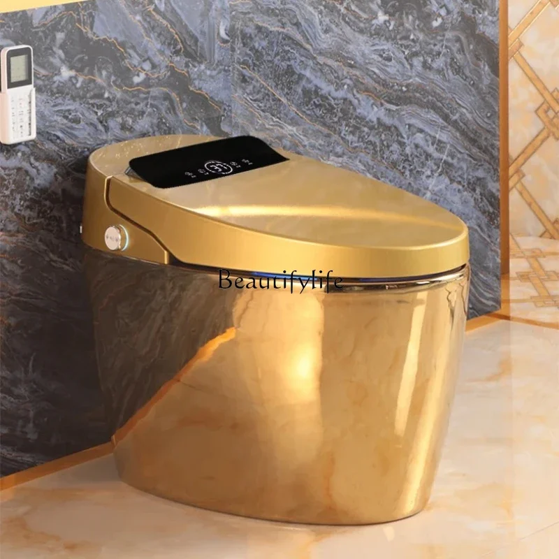 

fg28Golden smart toilet fully automatic integrated electric toilet color European bathroom ceramics