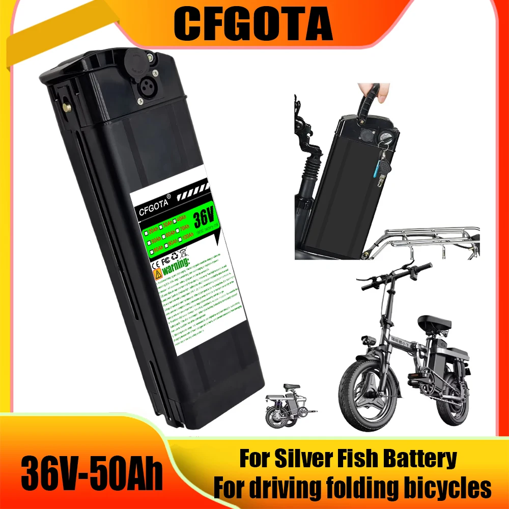 

For Silver Fish lithium battery pack, 36V 20Ah-50Ah, compatible with 250W 350W 500W 1000W folding bicycle wheel hub motor