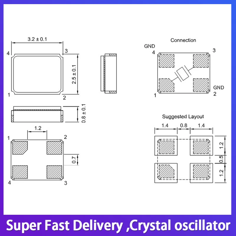 10PCS TSX-3225 TSX3225 19.2M 19.2MHZ 19.200MHZ 7PF 10ppm SMD passive crystal oscillator crystal resonator metal surface 3.2x2.5