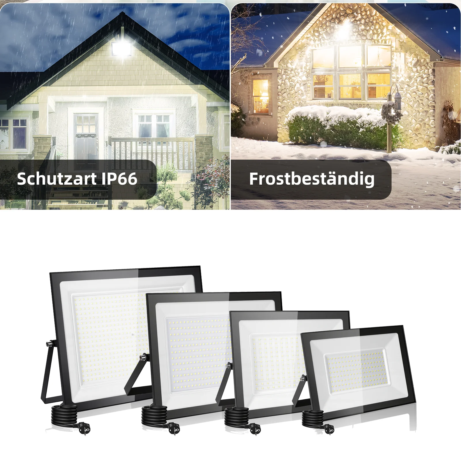 Outdoor IP66 Wasserdichte Wegbeleuchtung LED-Flutlicht AC220V 150W 200W 300W 500W Außen-Gartenlampe für Veranda und Hof