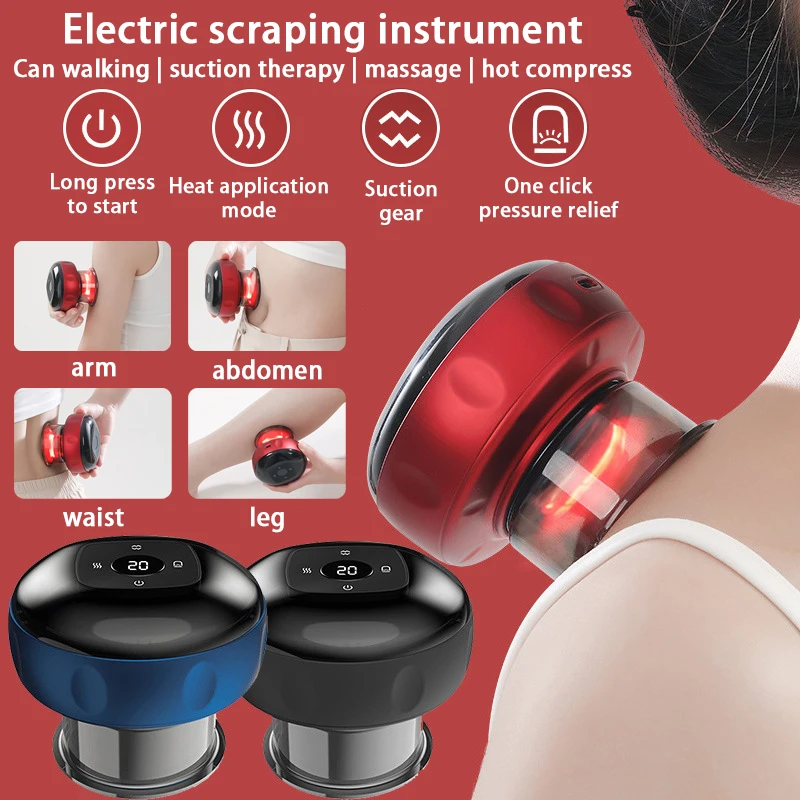 

Electric scraping instrument for clearing meridians breathing heating and using a household universal meridian brush for cupping