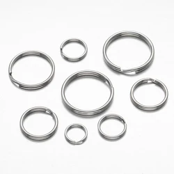 50pcs 20/25/28/30/35mm Stainless Steel Key Rings Split Rings Keyring for Jewelry Craft Making Keychain DIY Findings Supplies