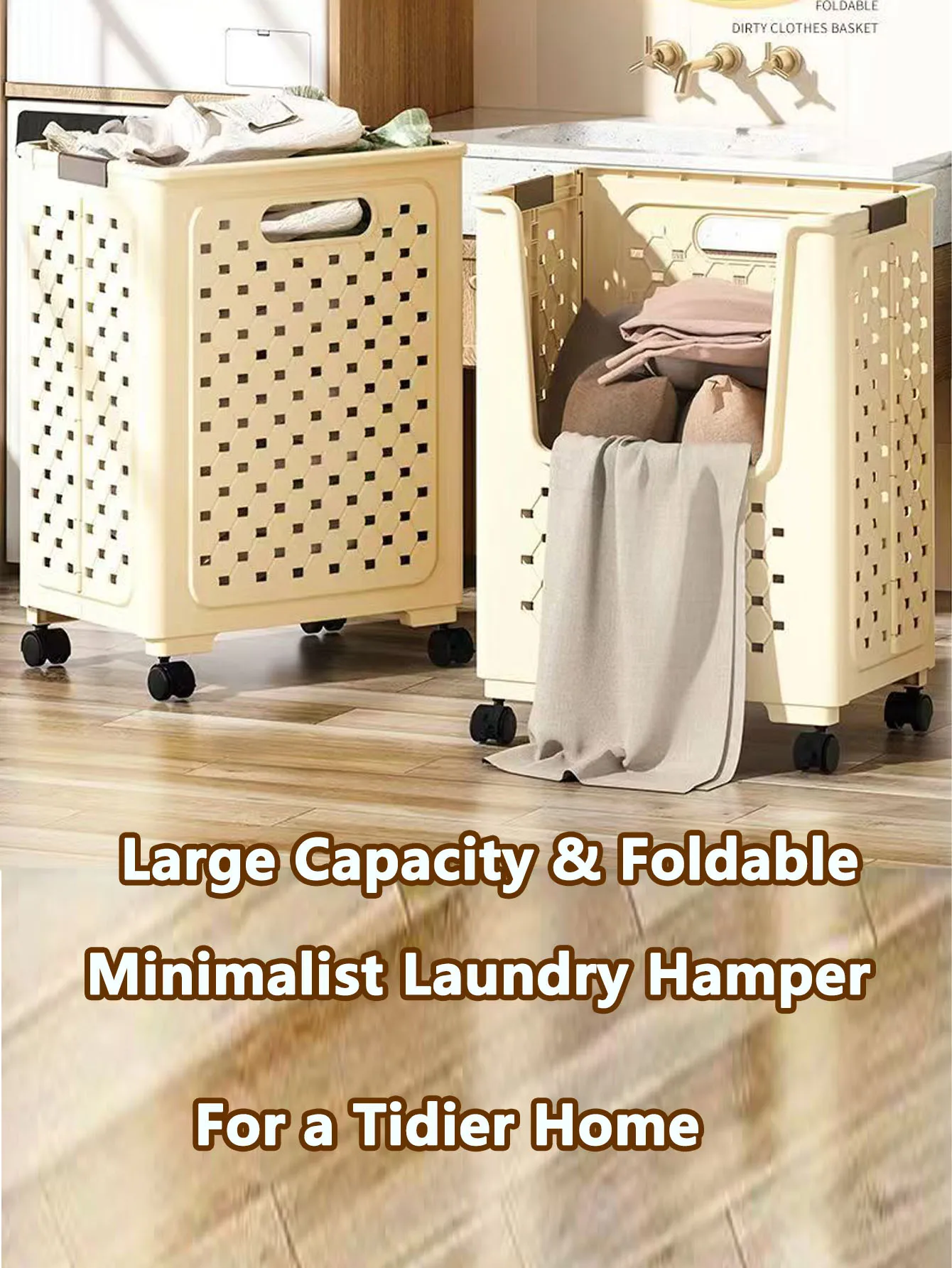 Dirty Clothes Basket Household Dirty Clothes Storage Basket Laundry Basket Bathroom Clothes Basket Large Capacity Foldable D image 6
