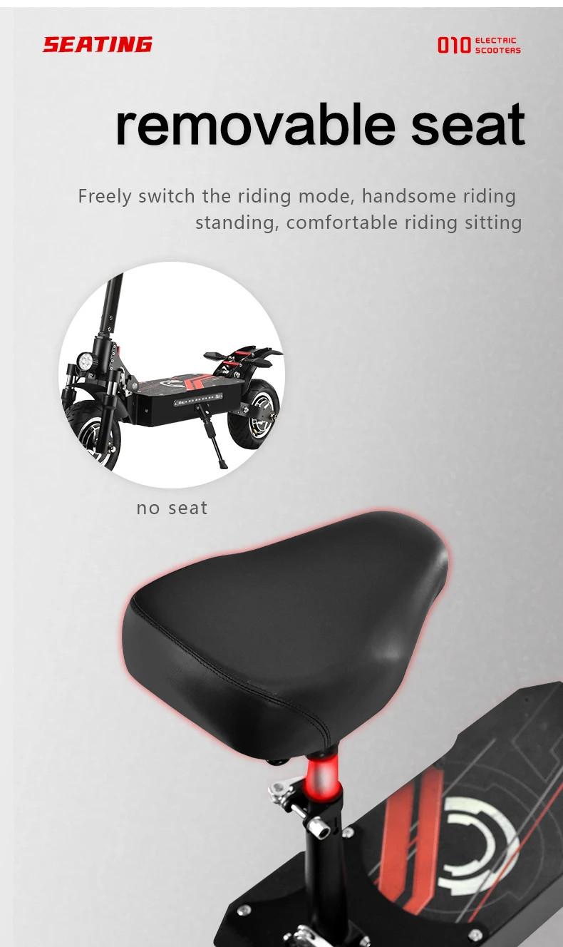 BOYUEDA Q7Pro All-Terrain Elektroroller 52V 19AH Batterie 10 Zoll Reifen Faltbarer Elektroroller mit abnehmbaren Sitzen – Detail 12
