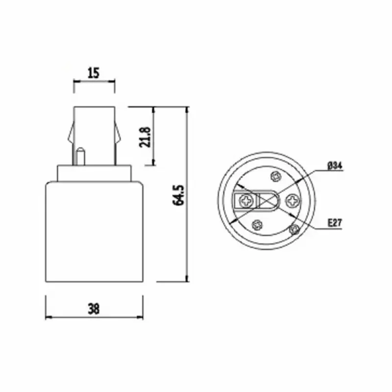 2pin g24 para e27 adaptador de suporte da lâmpada g24d para e26 led conversor base de luz, permitem que você instale e27 lâmpada padrão no soquete