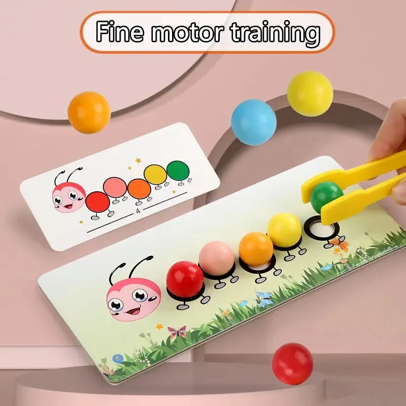 Clip Beads Toys Color Sorting Montessori Toy Educational Preschool Learning Toys Gifts Fine Motor Skill Toy For Preschool Kids