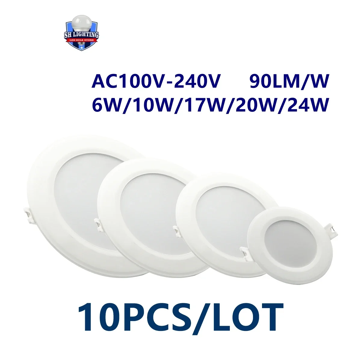 10pcs/lot Downlight AC110V AC220V Ceiling Light 17W 20W 24W Recessed Led Down light Round Panel Light Spotlight Indoor Lighting